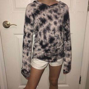 Adorable tie die Justice thin long sleeve hoodie